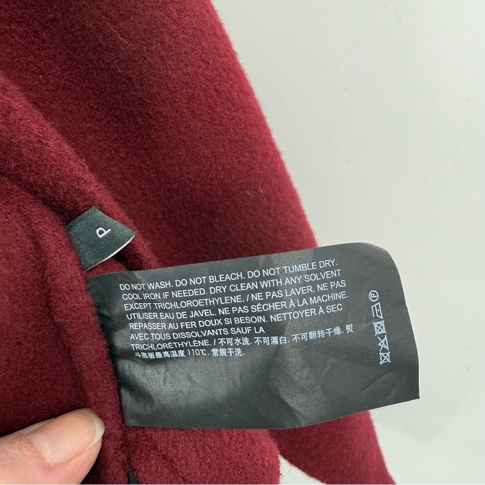 Theory Shawl Collar Clairene Jacket Wool Cashmere in Currant Size P XS - Picture 7 of 11